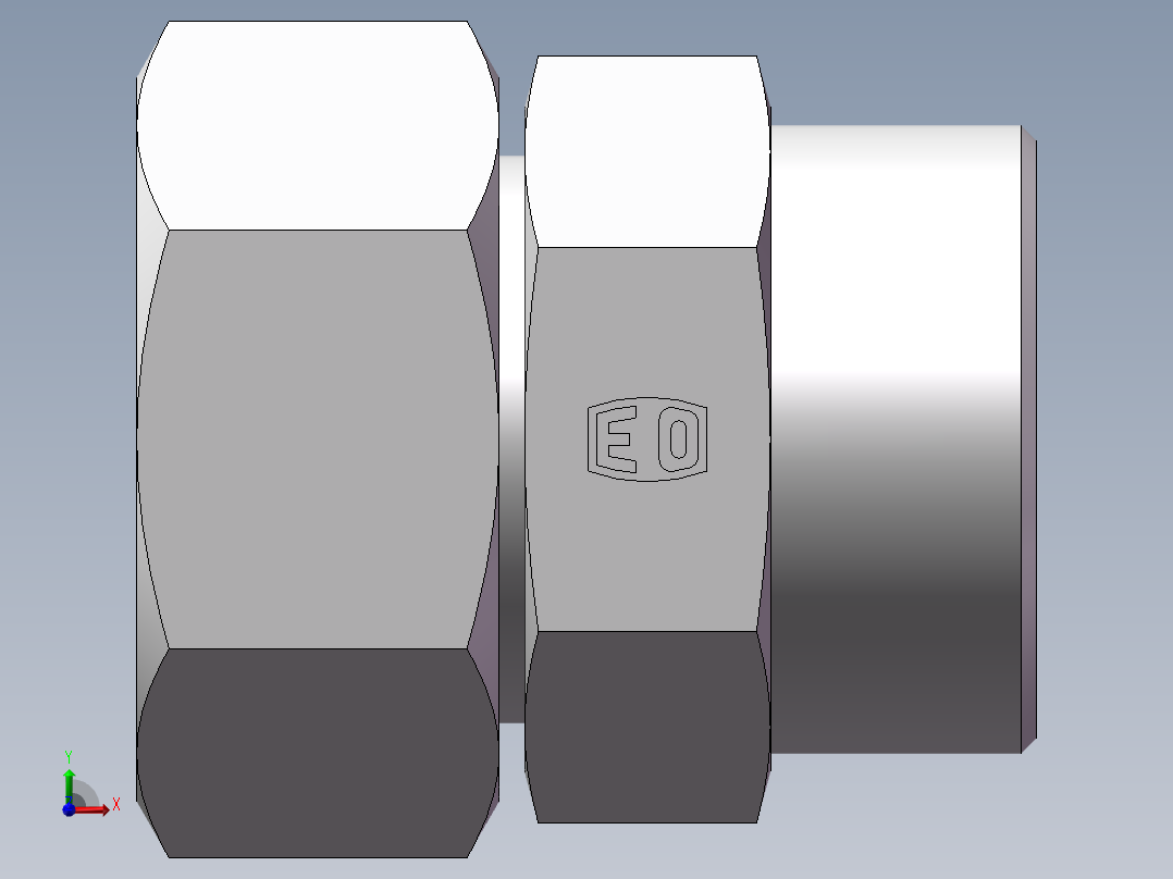 直通同径度接头、2D-52前视图