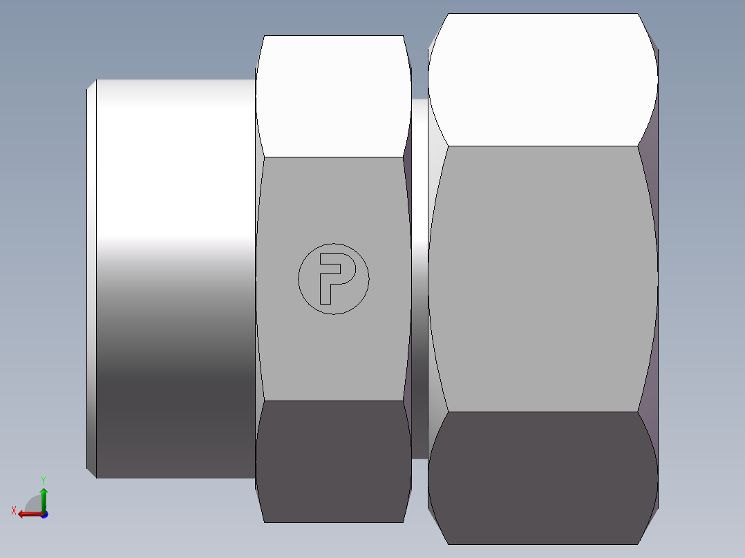 直通同径度接头、2D-52后视图