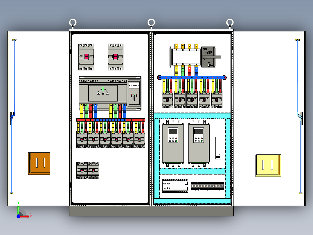 双电源CDQ1S软启动plc控制柜前视图