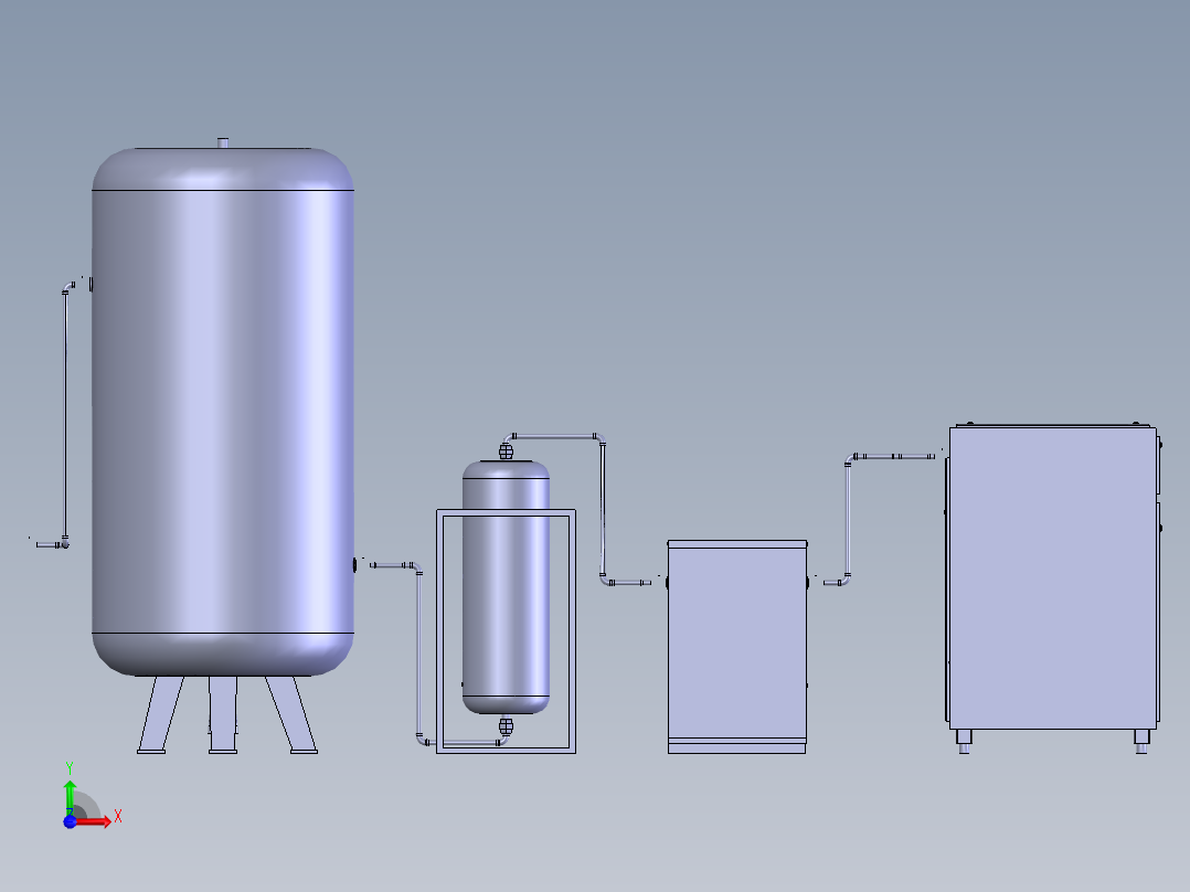 空压机管道系统前视图
