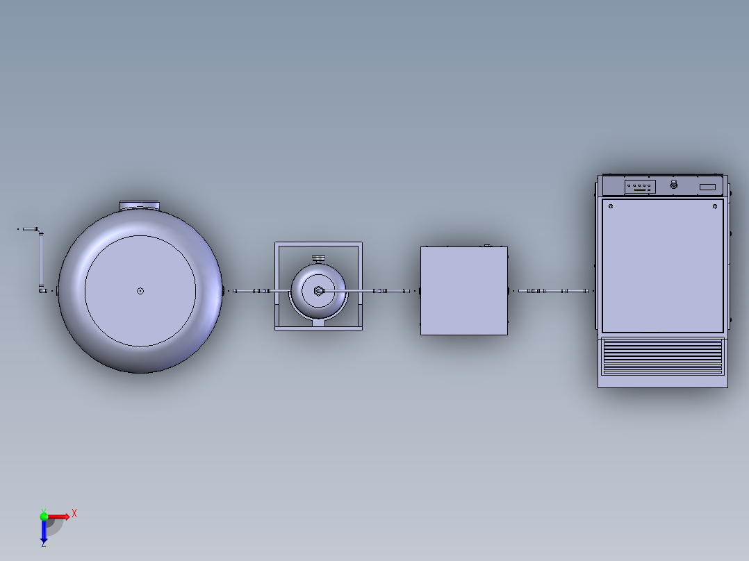 空压机管道系统俯视图
