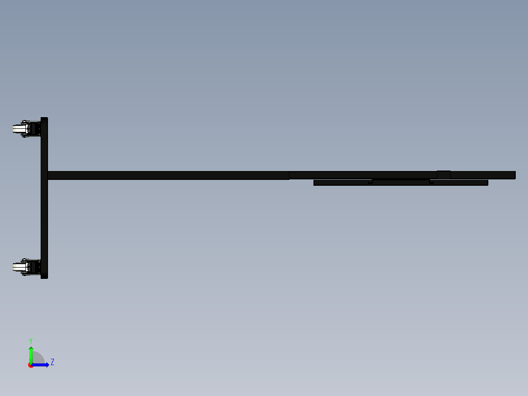 显示屏立式支架左视图