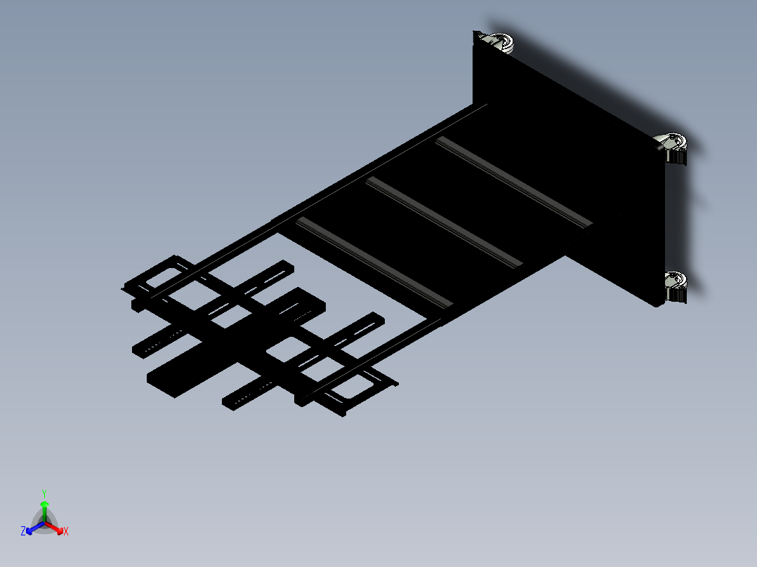 显示屏立式支架正等轴测图