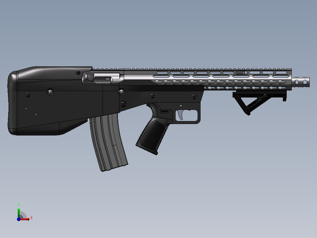 手枪左轮冲锋枪老式狙击步枪设计3D图纸ar15-12 2 STP SW UG X_T前视图