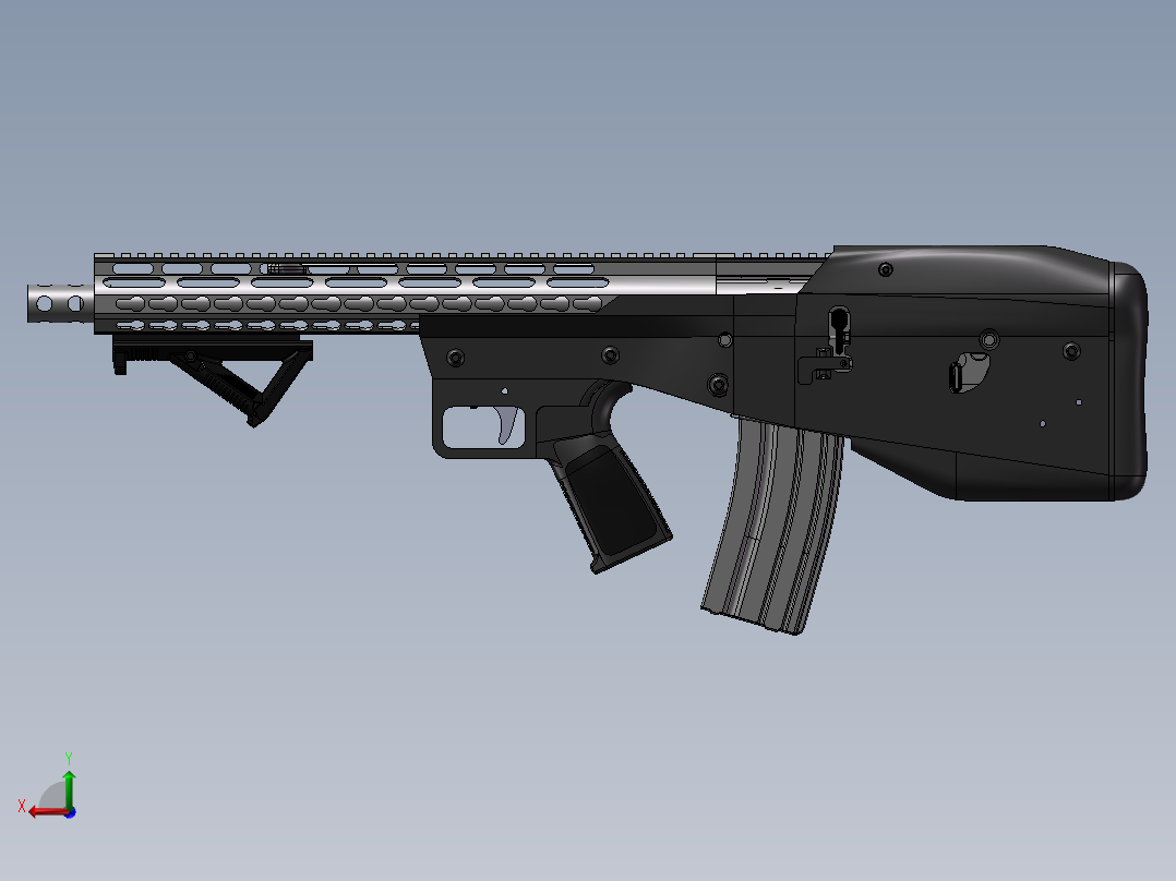 手枪左轮冲锋枪老式狙击步枪设计3D图纸ar15-12 2 STP SW UG X_T后视图