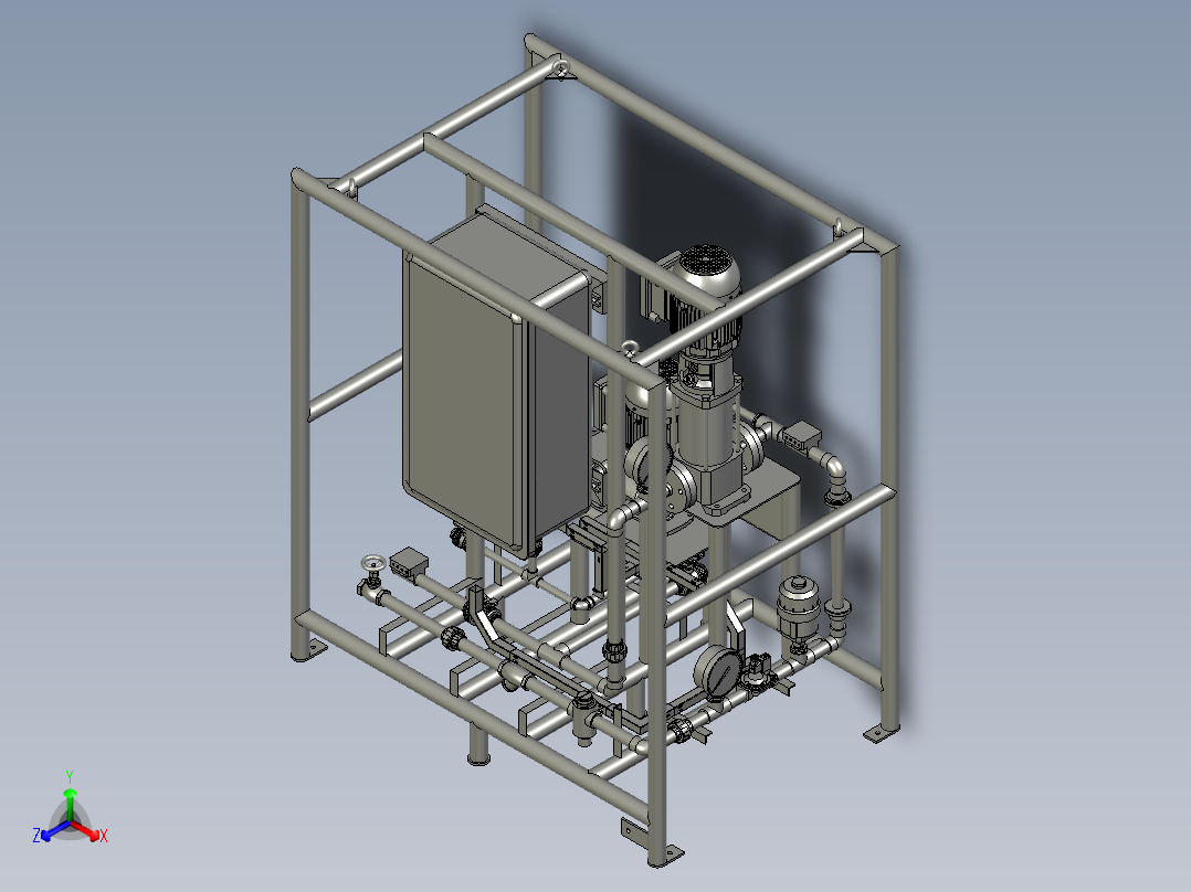 模块小型泵站正等轴测图