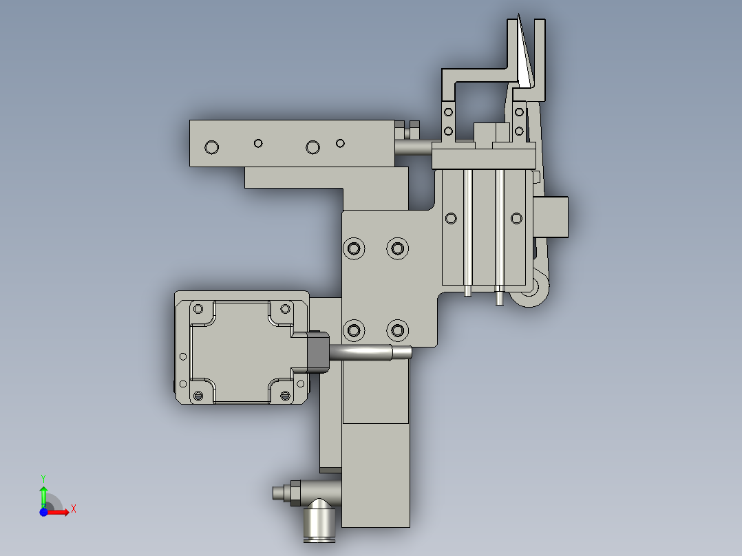 贴胶夹料机构前视图