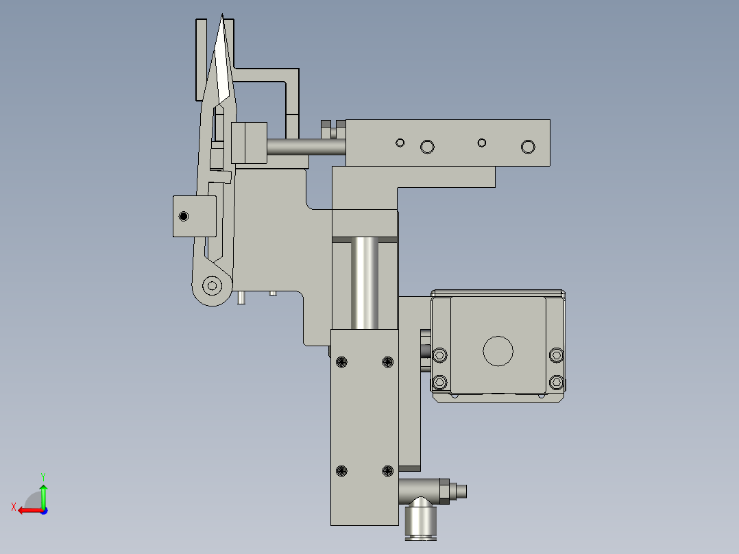 贴胶夹料机构后视图