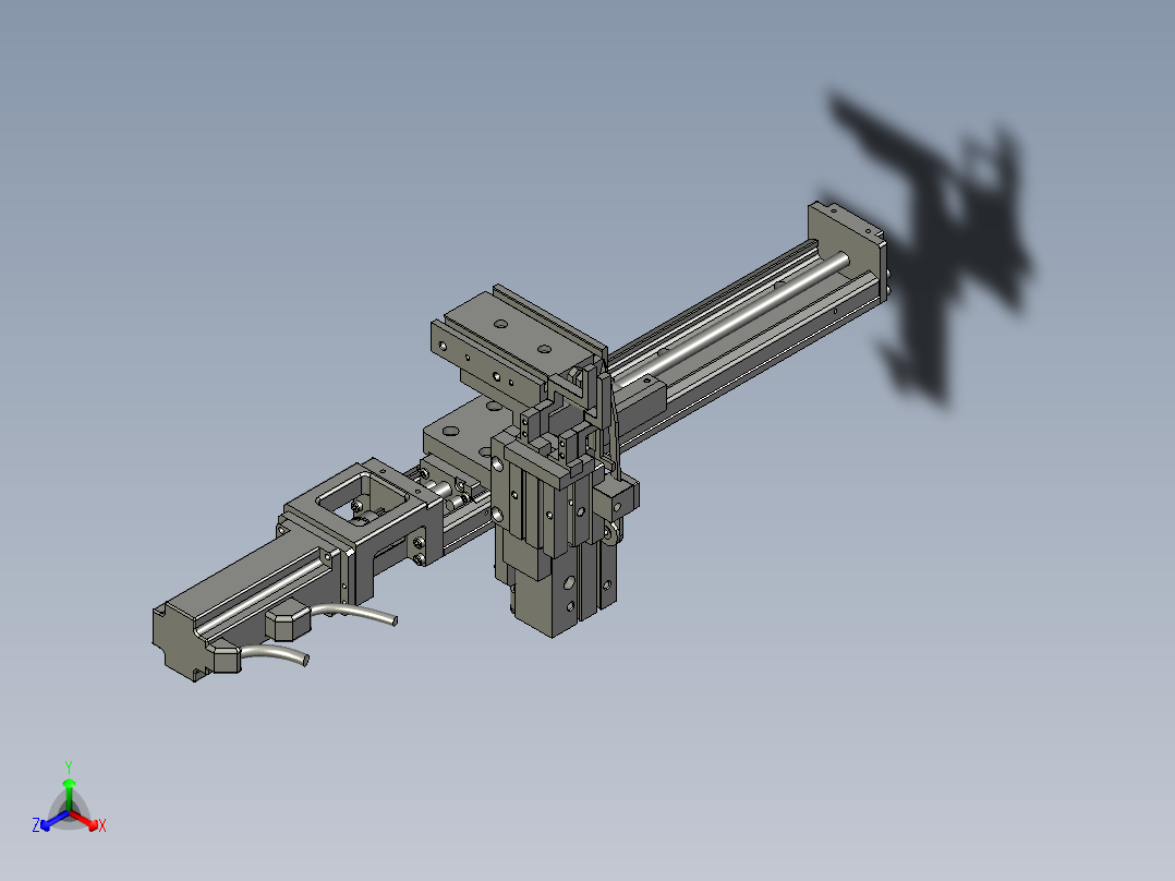 贴胶夹料机构正等轴测图