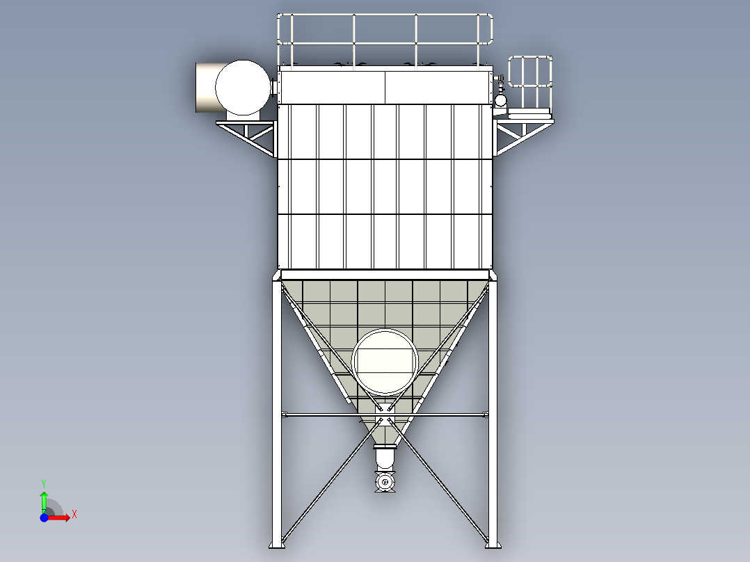 大型工业除尘器前视图