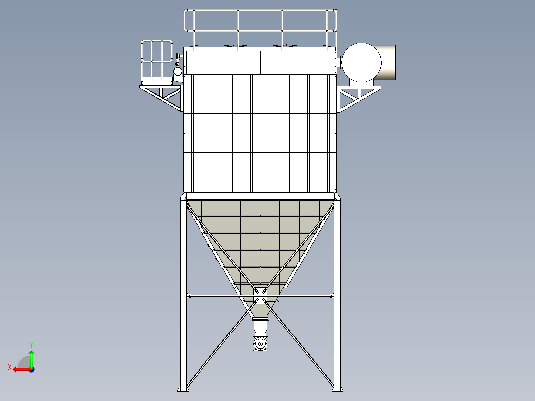 大型工业除尘器后视图