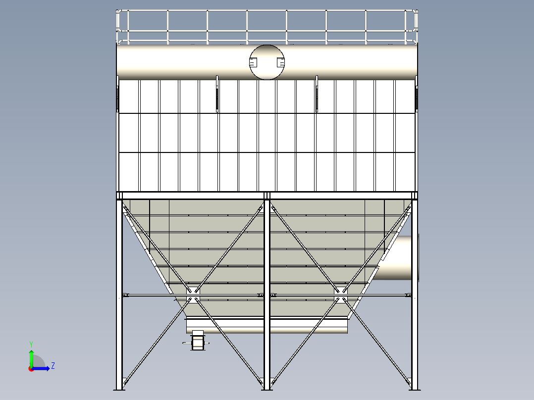 大型工业除尘器左视图