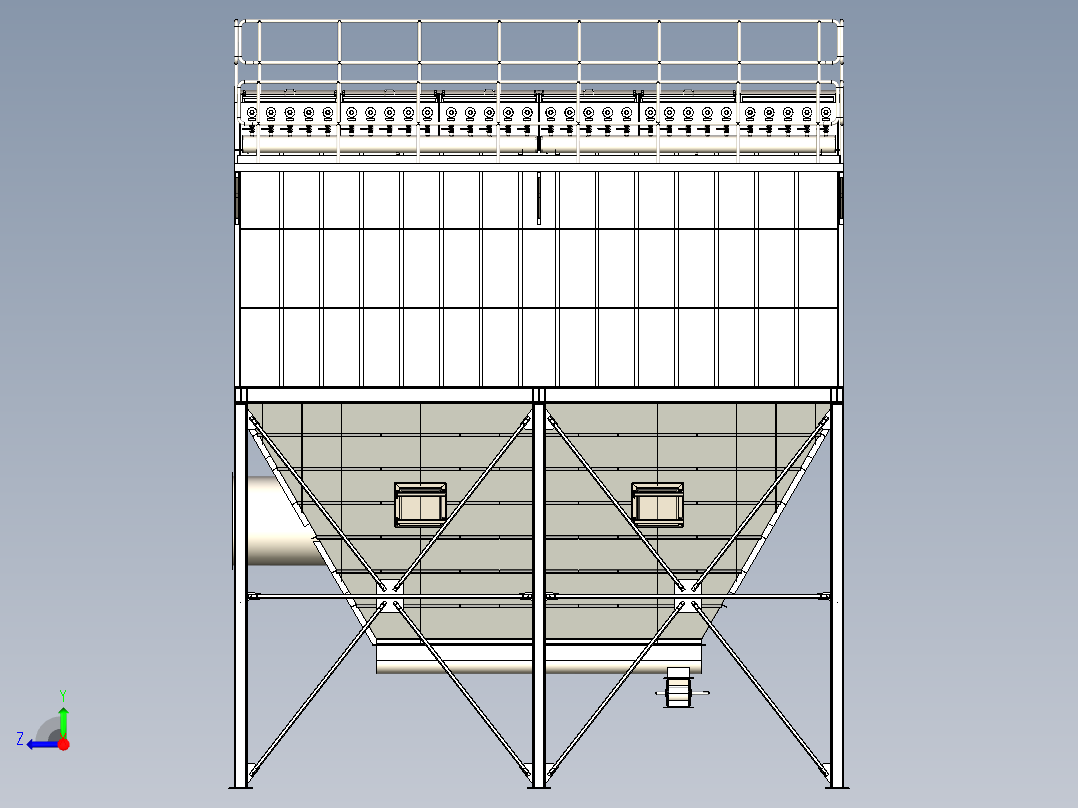大型工业除尘器右视图