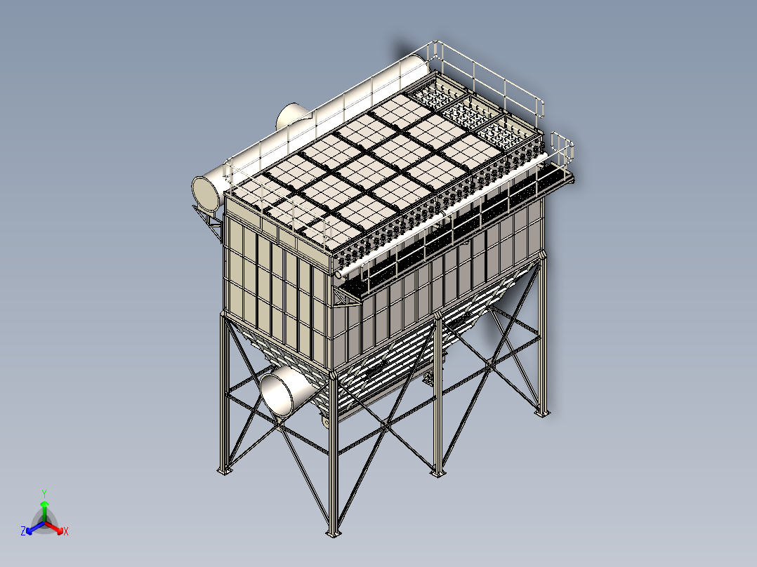 大型工业除尘器正等轴测图