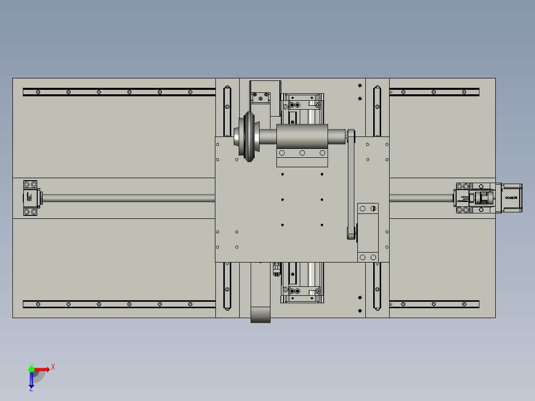 自动进给的砂轮打磨机俯视图