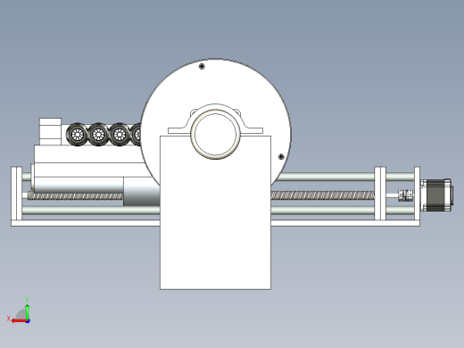 台式小型数控车床CNC加工机床模组3D图纸后视缩略图