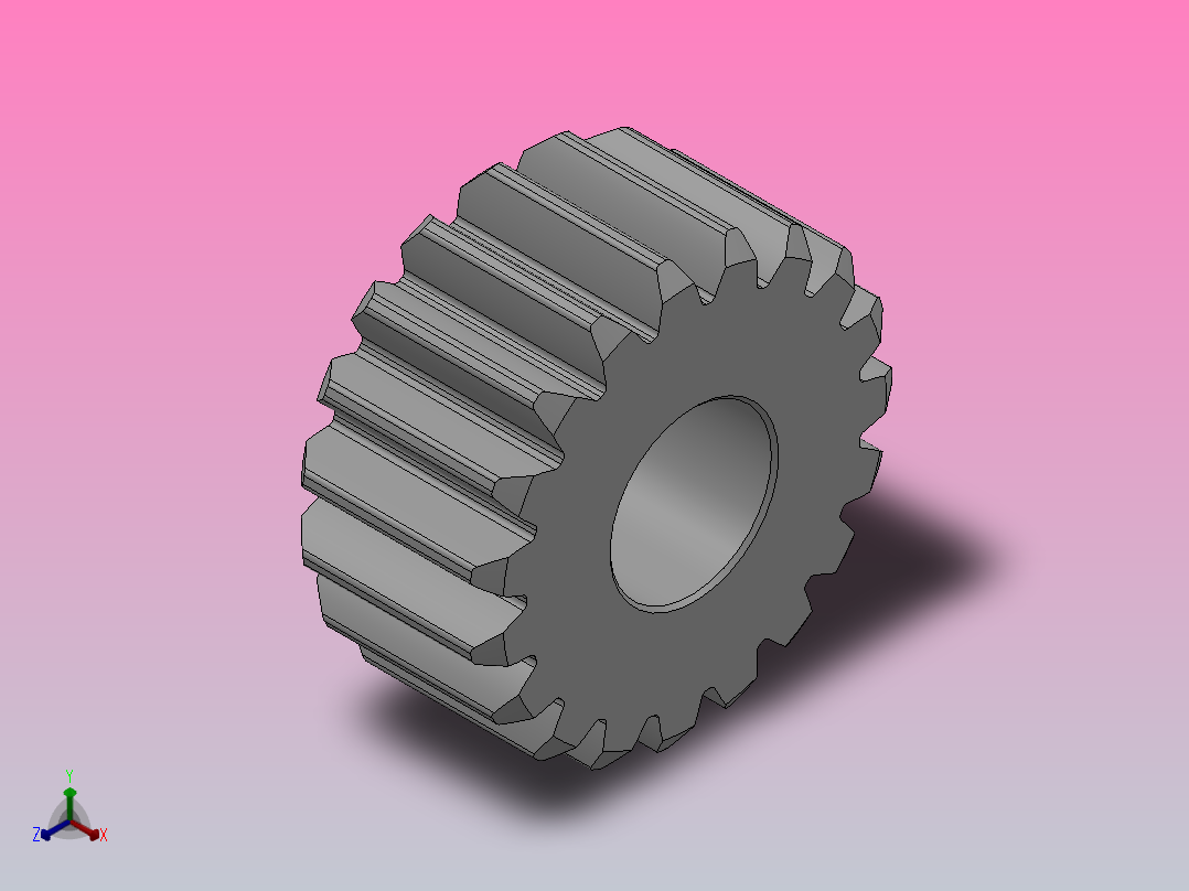 标准型模数1直齿轮压力角20°_GSCHC-1-19-10-dc8-A正等轴测图