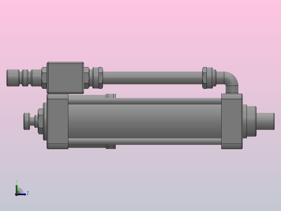 QHC40系列 液压阻尼缸（并联型）[QHC40-100PO-S]左视图