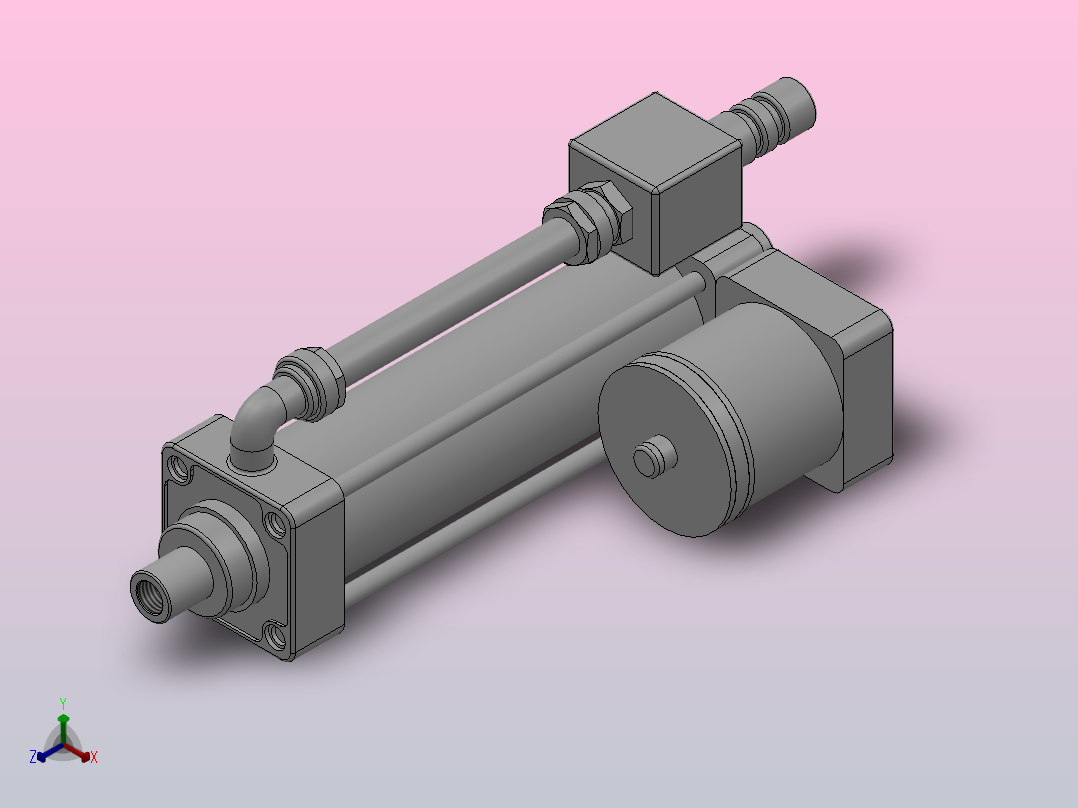 QHC40系列 液压阻尼缸（并联型）[QHC40-100PO-S]正等轴测图
