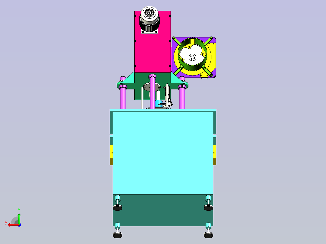 盖子压紧工装设备后视图