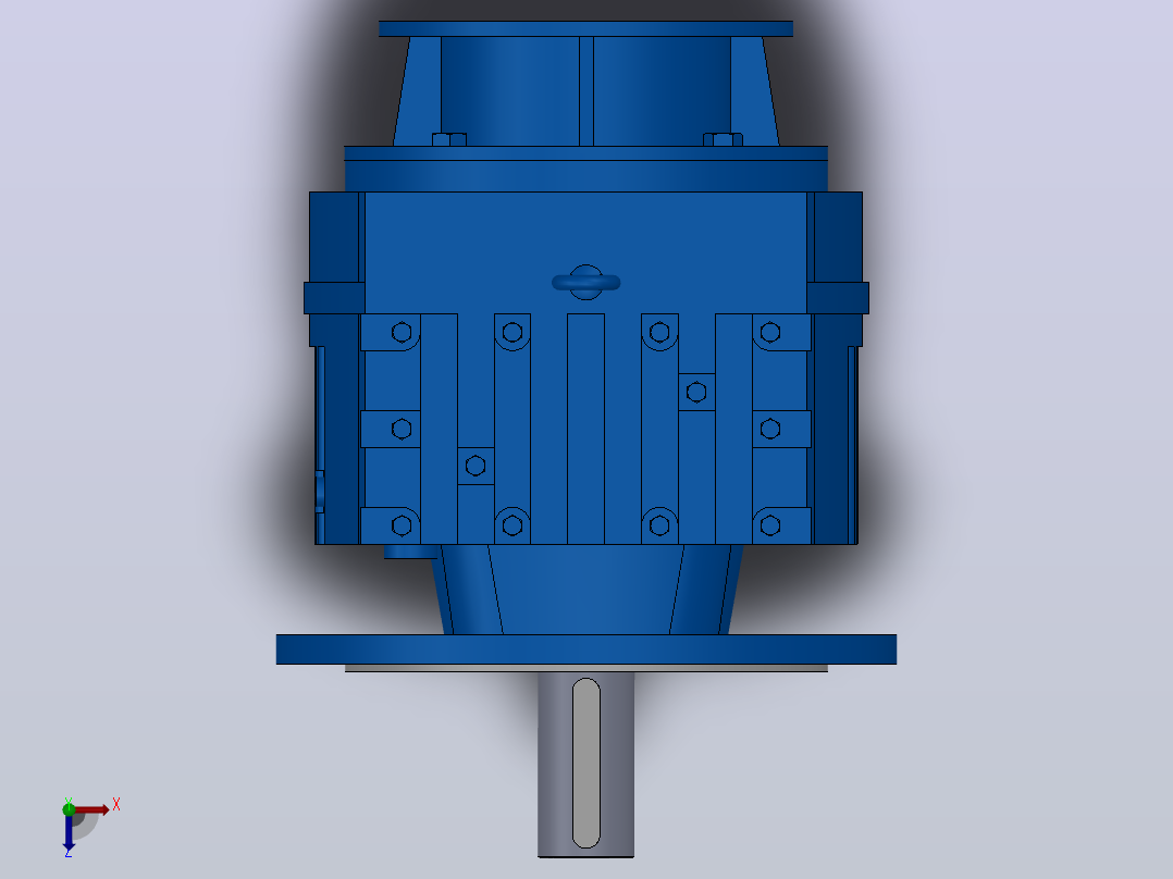 RF107ZP斜齿轮减速机RF107-8.07-M1-P132-Φ450俯视图