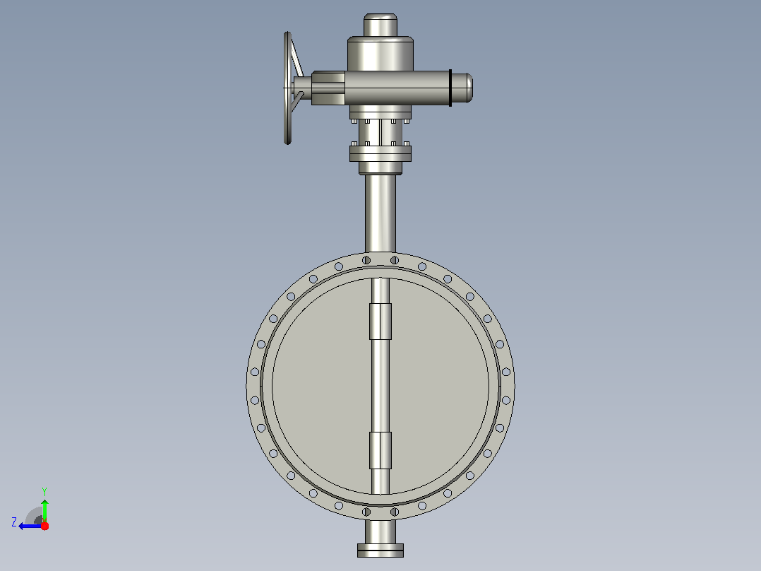 Dt943H(F)-10C.P.R.V-B[DN900]阀，截止阀，风阀，蝶阀右视图