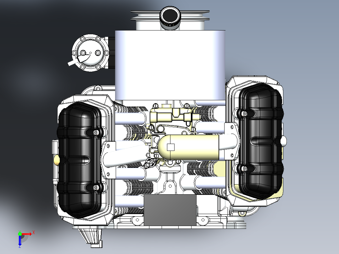ZAZ 965发动机模型俯视图