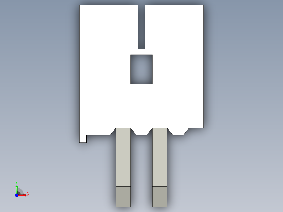 短款型直插头JST connector 1x2 P1.25mm thru hole wafer A2前视图