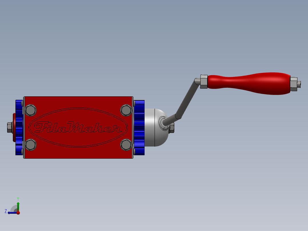 3d打印粉碎机右视图