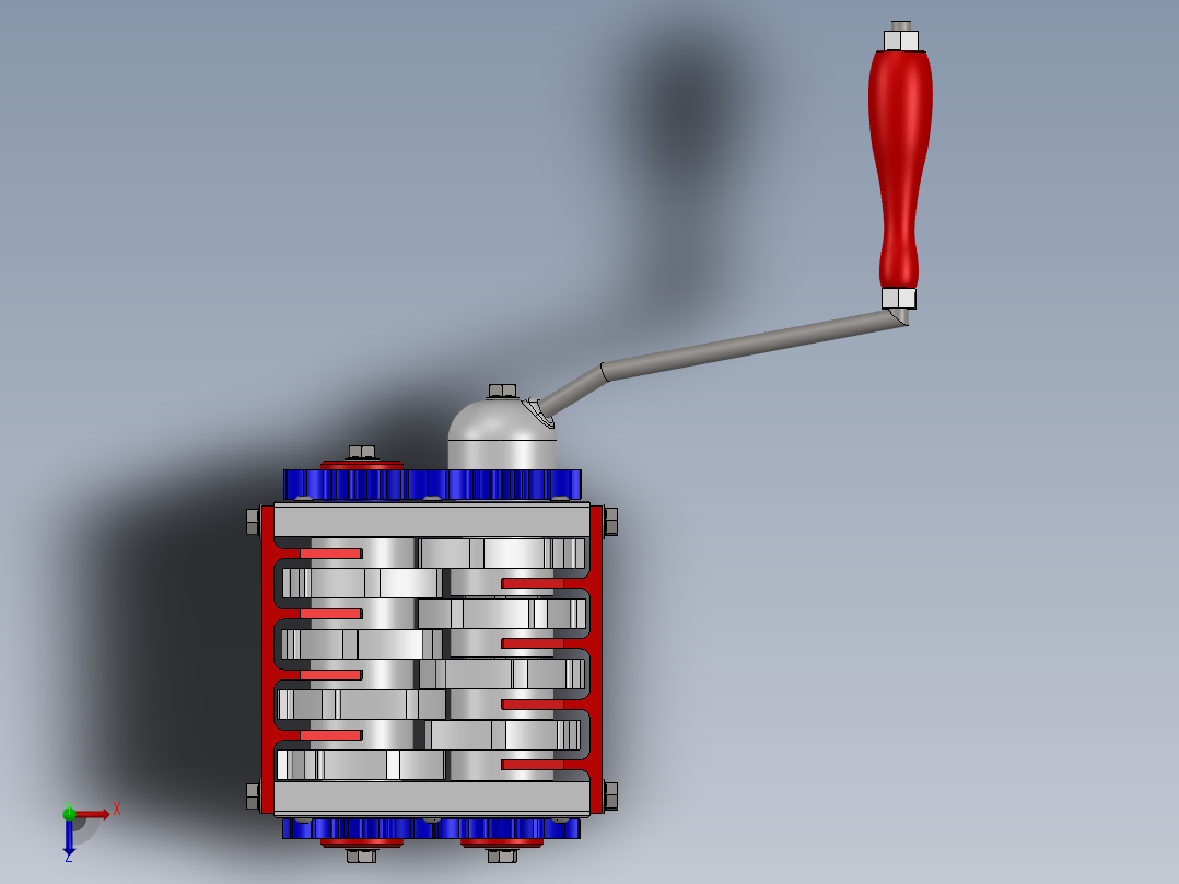 3d打印粉碎机俯视图
