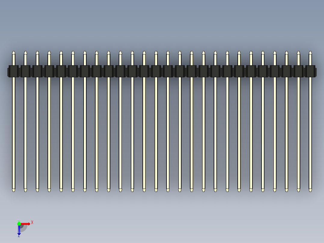 彩色公头100mil（2.54mm）系列-DS1021_black_2x26p_100mil_Type43_rev1.0俯视图