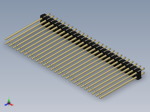 彩色公头100mil（2.54mm）系列-DS1021_black_2x26p_100mil_Type43_rev1.0正等轴测缩略图