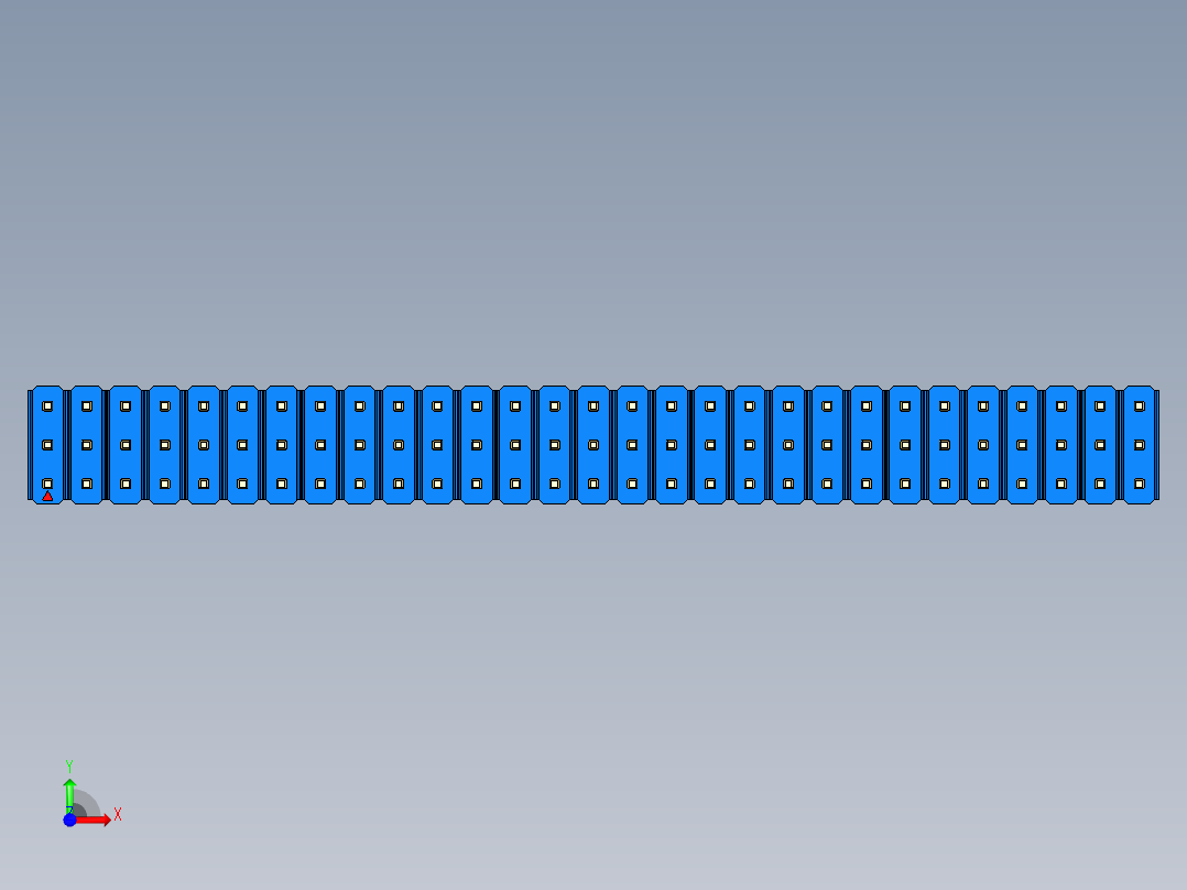 彩色公头100mil（2.54mm）系列-DS1021_blue_3x29p_100mil_Type19_rev1.0前视图