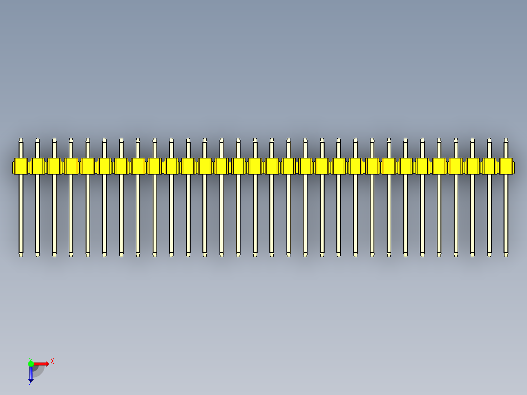 彩色公头100mil（2.54mm）系列-DS1021_yellow_2x30p_100mil_Type5_rev1.0俯视图