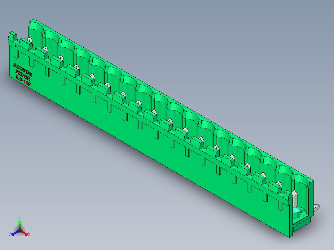 DEGSON 2EDG 系列 5.0mm 可插拔接线端子组-2EDGR-5.0-18P-14-00AH主视图