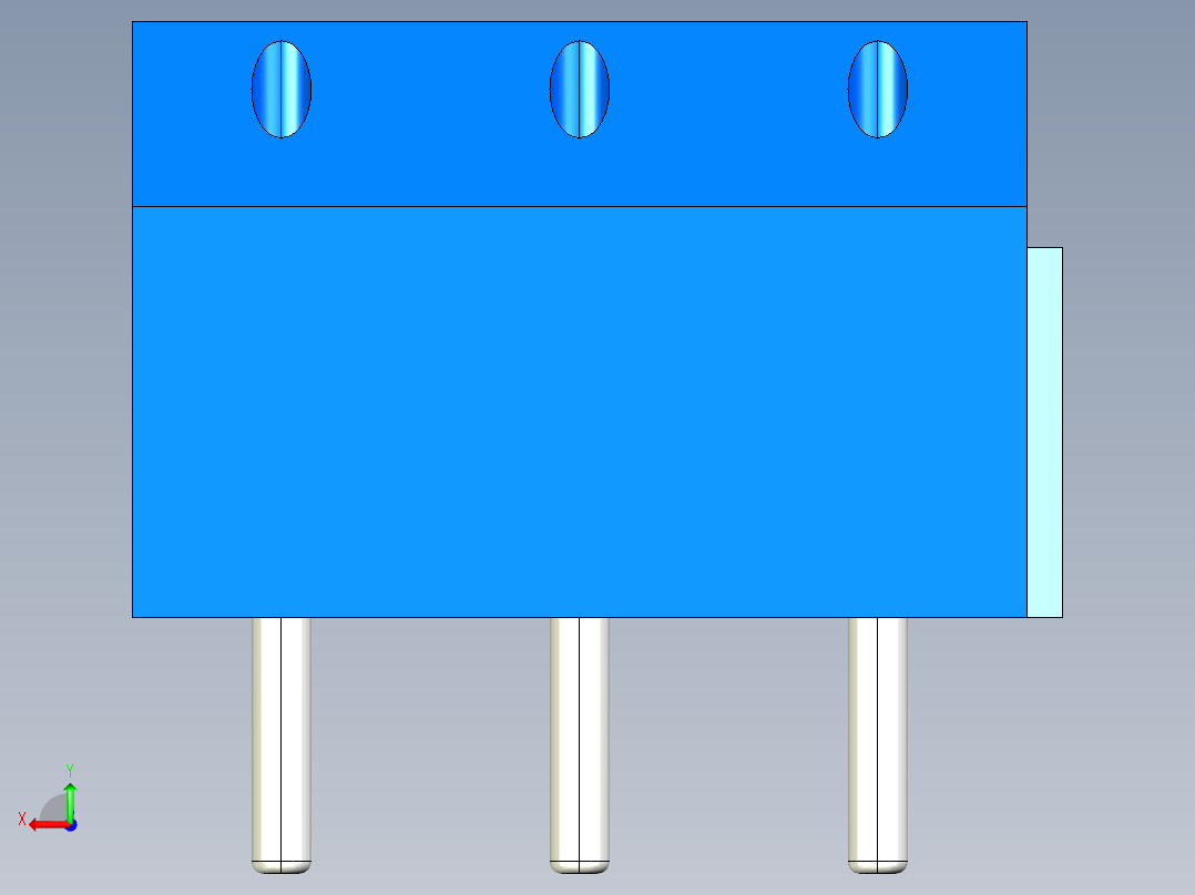 DEGSON DG301 系列 5.0mm 接线端子-DG301-5.0-03P-12-00AH后视图