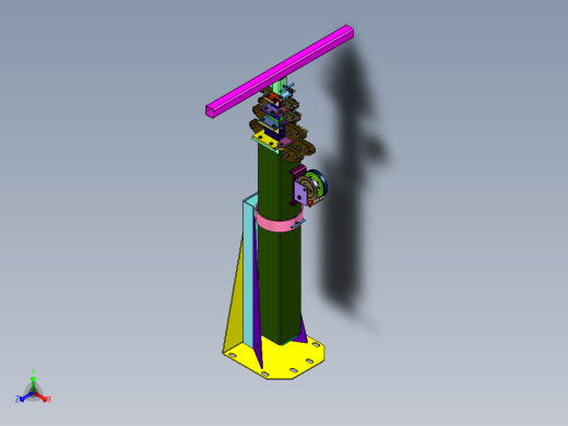 带轮可移动手摇升降立杆