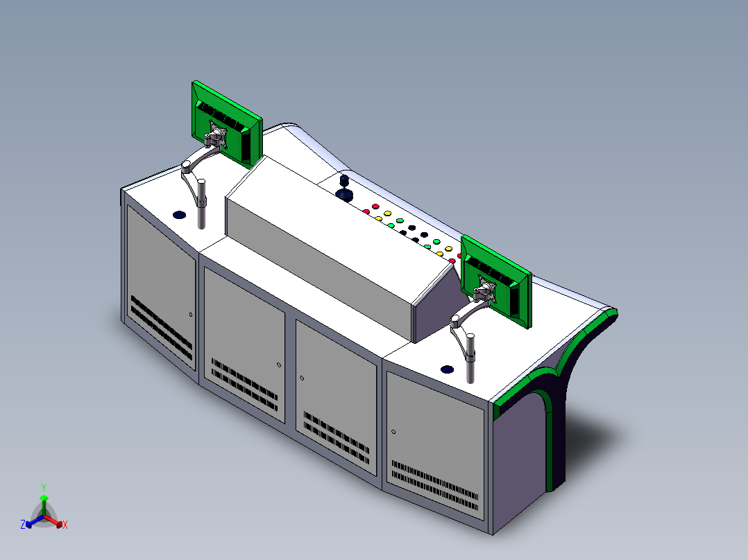 航空模拟控制台正等轴测图