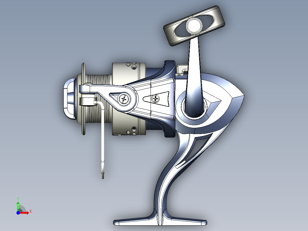 摇臂鱼线轮 纺车轮前视图