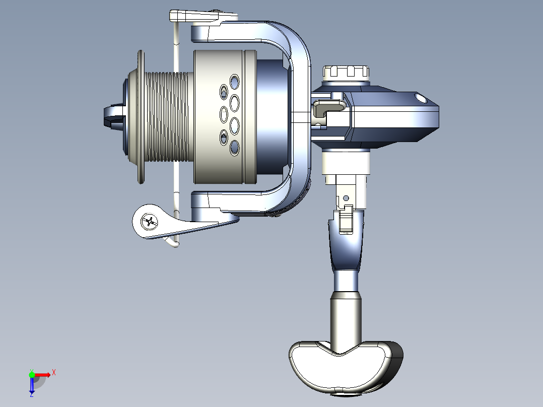 摇臂鱼线轮 纺车轮俯视图