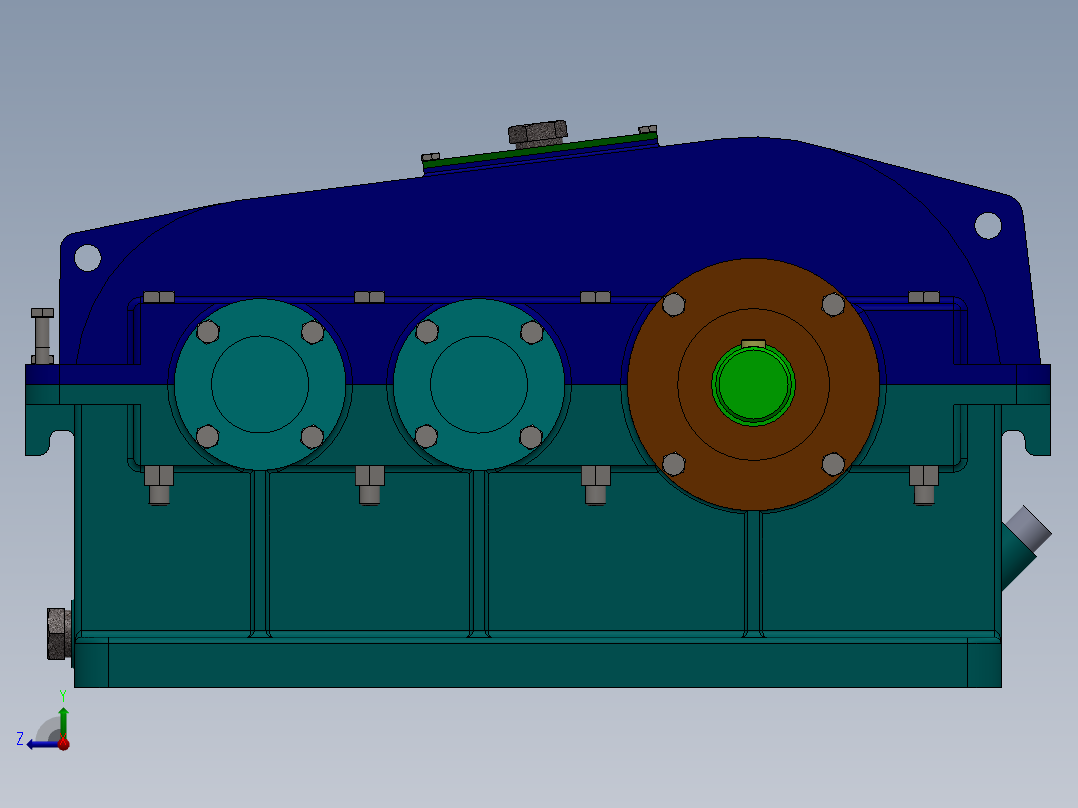 1G145--二级圆柱齿轮减速器优化设计右视图