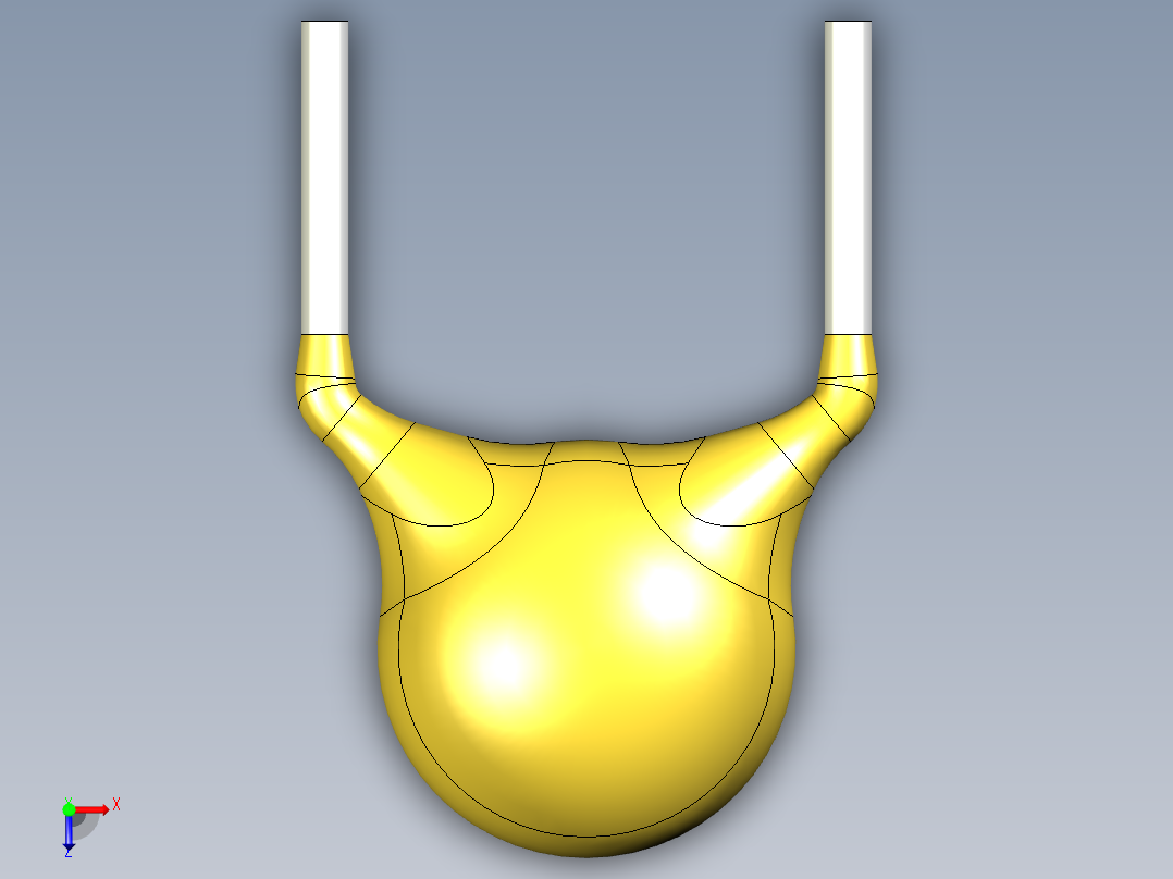 无源元件封装-CAP_DISC_4x3_YL-LM俯视图