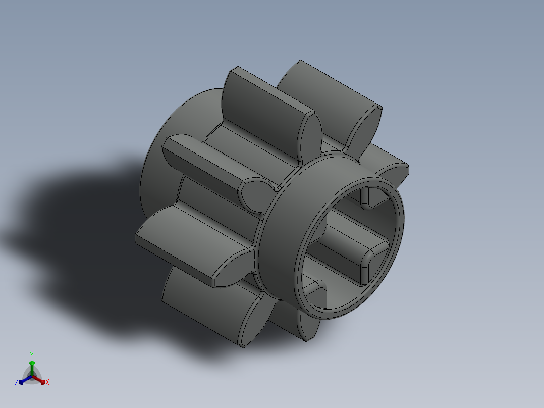 3647 - 364702 OldGray Technic Gear 8 Tooth.SLDPRT主视图
