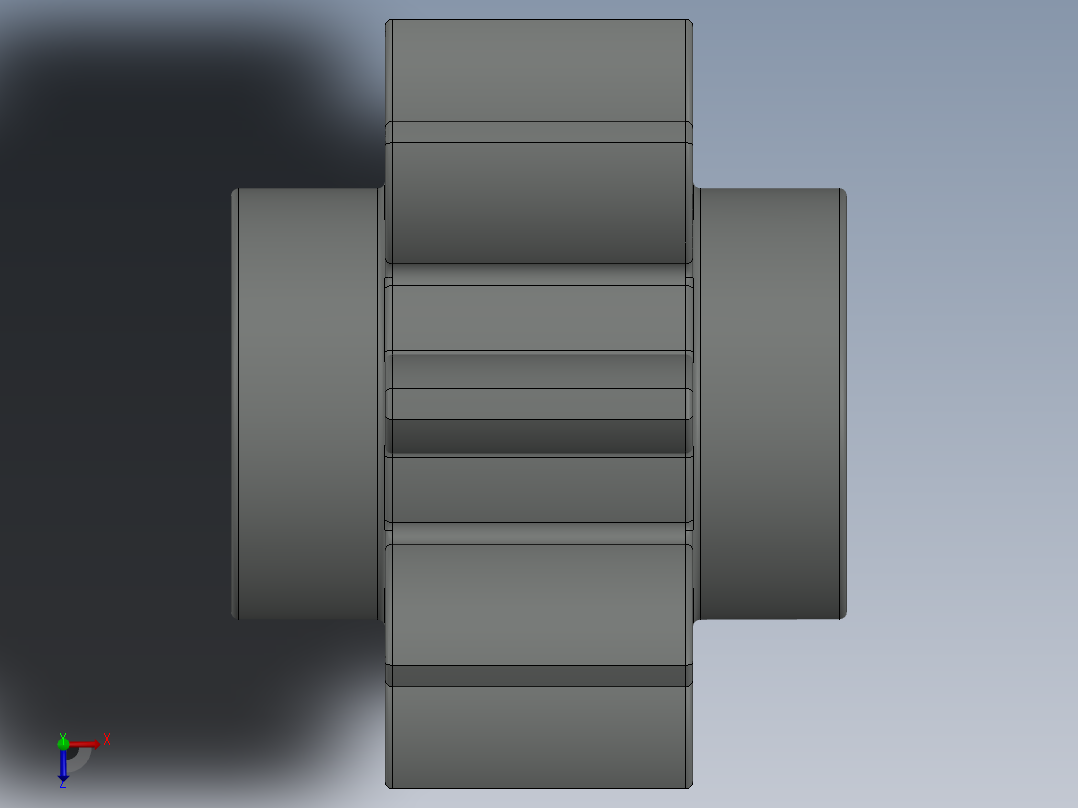 3647 - 364702 OldGray Technic Gear 8 Tooth.SLDPRT俯视图