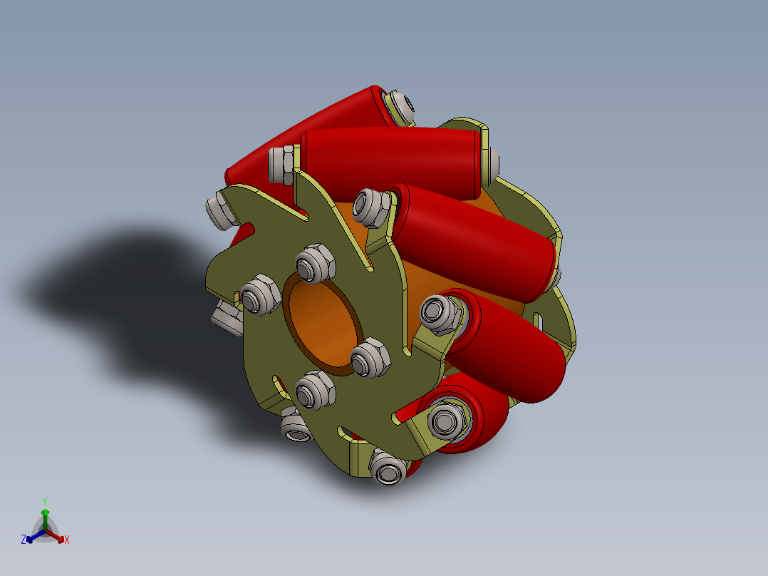 麦克纳姆轮正等轴测图
