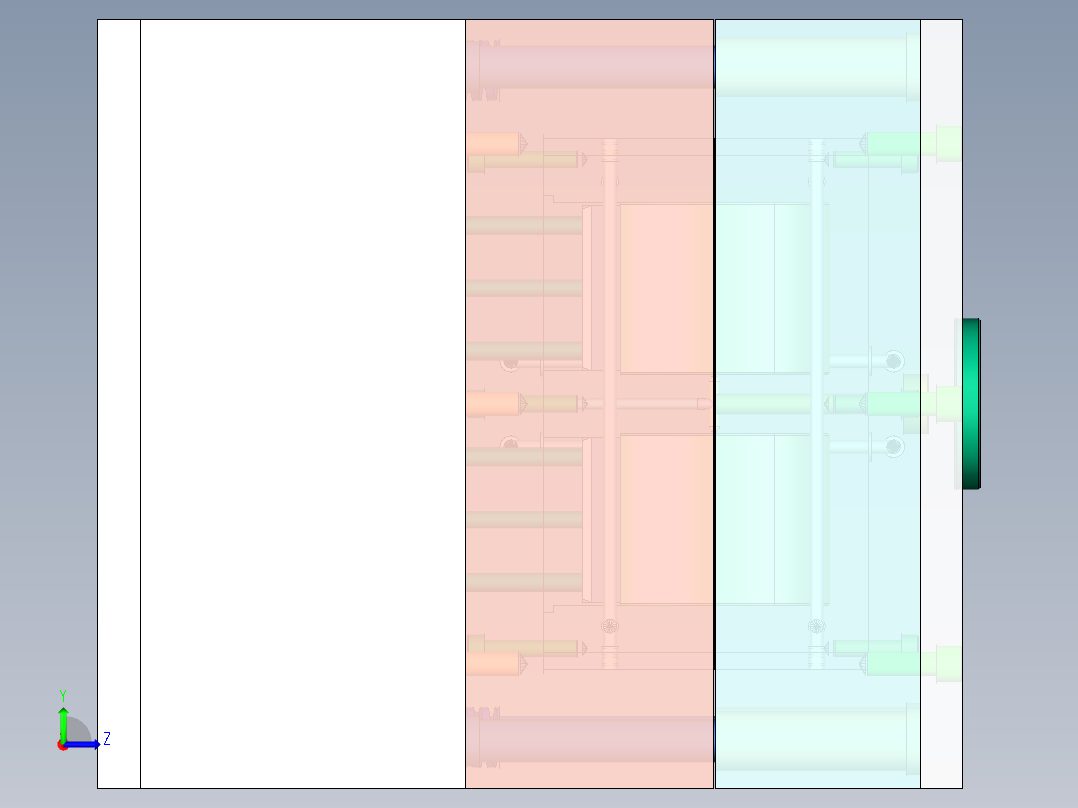 塑料桶罩注塑模具设计-一模两腔含三维UG模型1281266左视图