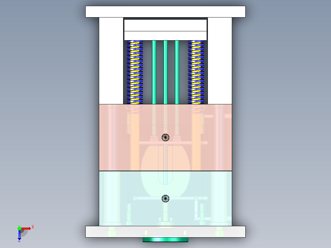塑料桶罩注塑模具设计-一模两腔含三维UG模型1281266俯视图