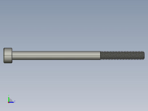 M4 x 0.7mm Thread 60mm LONG SOCKET HEAD CAP SCREW.STEP左视缩略图