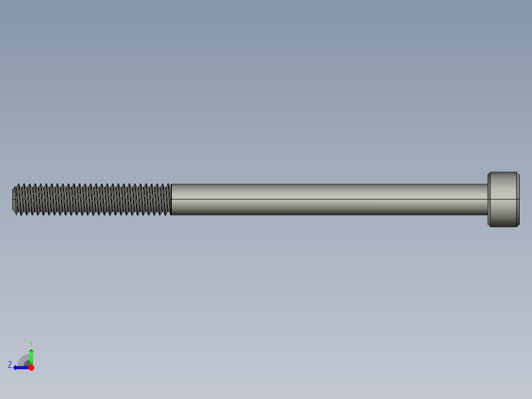 M4 x 0.7mm Thread 60mm LONG SOCKET HEAD CAP SCREW.STEP右视图