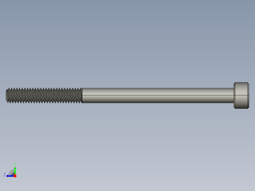 M4 x 0.7mm Thread 60mm LONG SOCKET HEAD CAP SCREW.STEP右视缩略图